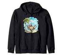 Perezoso de palmeras en hamaca para la temporada de playa Sudadera con Capucha