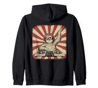 Perezoso DJ Auriculares Tocadiscos Retro Fiesta Sudadera con Capucha