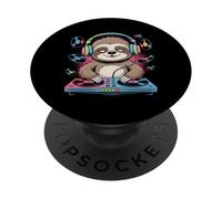 Perezoso Dj Tocadiscos Música Relajante PopSockets PopGrip Adhesivo