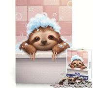 Perezoso en bañera con Burbujas Rompecabezas de 1000 Piezas para Adolescentes Mejora la Memoria Juego Relajante Borde Limpio Artículo de Santa Claus 38x52cm