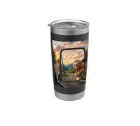Perezoso en espejo retrovisor Dog Lover Vaso térmico de acero inoxidable de doble pared