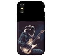 Perezoso en modo Full Rock con disfraz de guitarra genial Carcasa para iPhone X/XS