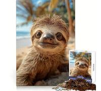 Perezoso Feliz en la Playa, Rompecabezas de 1000 Piezas para Adultos, Regalo, Juguete de Habilidad, Alivio del estrés, Corte Exacto, Lista de Deseos de Papá Noel 50x75cm