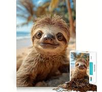 Perezoso Feliz en la Playa, Rompecabezas de 1000 Piezas para Adultos, Regalo, Juguete de Habilidad, Alivio del estrés, Corte Exacto, Lista de Deseos de Papá Noel 50x75cm