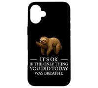 Perezoso Inspirador Lazy Monday Cita Mentalidad Positiva Amor Propio Carcasa para iPhone 16 Plus