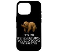 Perezoso Inspirador Lazy Monday Cita Mentalidad Positiva Amor Propio Carcasa para iPhone 16 Pro