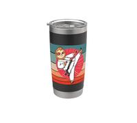 Perezoso Karate Cinturón Negro Amante De Los Perezosos Ninja Vaso térmico de acero inoxidable de doble pared