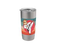 Perezoso Karate Cinturón Negro Amante De Los Perezosos Ninja Vaso térmico de acero inoxidable de doble pared