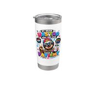 Perezoso Mi cerebro tiene demasiadas pestañas Open Coffee Lover Vaso térmico de acero inoxidable de doble pared