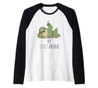 Perezoso mi espíritu animal, vamos a relajarnos y relajarnos, divertido regalo perezoso Camiseta Manga Raglan