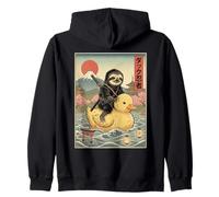 Perezoso Ninja Japón Vintage Japonés Ukiyo-e Arte Sudadera con Capucha