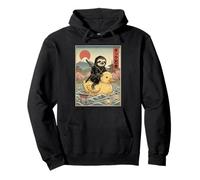 Perezoso Ninja Japón Vintage Japonés Ukiyo-e Arte Sudadera con Capucha
