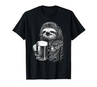 Perezoso Pesado con Taza de Cerveza, Animal Punk rockero Camiseta