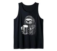 Perezoso Pesado con Taza de Cerveza, Animal Punk rockero Camiseta sin Mangas