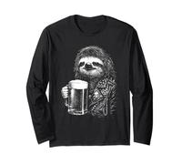 Perezoso Pesado con Taza de Cerveza, Animal Punk rockero Manga Larga