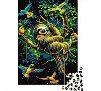 Perezoso Puzzle de 1000 Piezas para Adultos Aves del Bosque Tropical Juego de Puzzle 1000 Piezas Papel Relajación Decoración Hogar Regalo 52x38cm/1000pcs