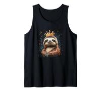 Perezoso real con corona para divertidos rey y reina Camiseta sin Mangas