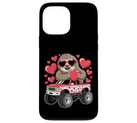 Perezoso San Valentín Monster Truck Sosteniendo Corazón Lindo Amor Diseño Carcasa para iPhone 13 Pro MAX