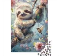 Perezoso Set De 1000 Piezas Papel Reciclado Perezoso with Bird Puzzle Familiar Aficionados A Los Fácil Almacenar Rompecabezas Atractivo Horas Entretenimiento 38x26cm/1000pcs