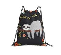 Perezoso Sigue Tus Sueños Hombres Mujer Saco De Gimnasio Impermeable Mochila De Cuerdas Casual Cordón Bolsa Para Deportivo Viaje Playa
