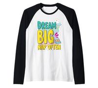 Perezoso Sueño Gran Siesta A menudo Divertido Estudiante Primer Día Escuela Camiseta Manga Raglan