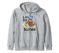 Perezoso Tío Sam 4 de Julio Sudadera con Capucha