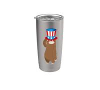 Perezoso Tío Sam 4 de julio Vaso térmico de acero inoxidable de doble pared