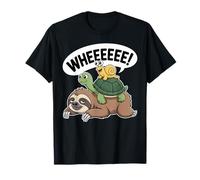 Perezoso Tortuga Caracol Piggyback Divertido Amante Animal Running Wild Camiseta
