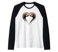 Perezoso Vago Corazón en Forma Oso Perezosos Camiseta Manga Raglan