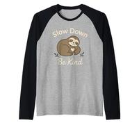 Perezoso Vida Lenta Perezoso Yoga Vida Ética Anti-Hustle Camiseta Manga Raglan