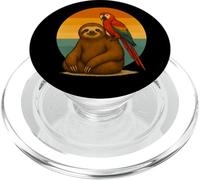 Perezoso Y Loro Retro Sunset Pet Mejores Amigos PopSockets PopGrip para MagSafe