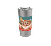 Perezosos en un tazón de sopa lindo acogedor retro relajante Vaso térmico de acero inoxidable de doble pared