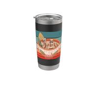 Perezosos en un tazón de sopa lindo acogedor retro relajante Vaso térmico de acero inoxidable de doble pared