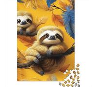 Perezosos Rama Conjunto Estilo Animal Cartoon Rompecabezas Cartón Premium 1000 Piezas, Desafío Educativo Adultos/Adolescentes, Regalo Familia/Parejas 38x26cm/1000pcs
