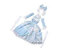 Perfeclan 1/3 muñeca Princesa Vestida de Ropa de muñeca Moda para un Regalo de cumpleaños para niños, Accesorios de Fotos educativos Vestidos de Vestuario, por, Azul Claro
