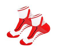 perfeclan 1 par de calcetines gruesos para hombre, calcetines tobilleros para deportes atléticos transpirables suaves que absorben el sudor para voleibol, sala, Rojo