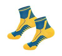 perfeclan 1 par de calcetines gruesos para hombre, calcetines tobilleros para deportes atléticos transpirables suaves que absorben el sudor para voleibol, sala, AMARILLO