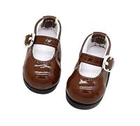 Perfeclan 1 Par Miniatura Zapatos para Vestir Muñeca Femenina Tacones Redondos Accesorios PU Cuero Mujeres Moda Adecuado para Coleccionistas Cumpleaños, MarrÓn