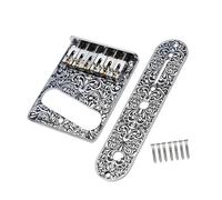 perfeclan 1 Pieza Puente Eléctrico para Guitarra con Placa de Zinc Aleado 6 Saddles Control de 3 Vías Diseño Versátil y Embellecedor Adecuado para Reemplazo, plata