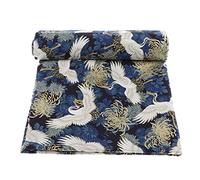 Perfeclan 1 Tela de Tela de Japonés Paquetes de Tela 150 Cm de Ancho, Crisantemo Azul, 1m