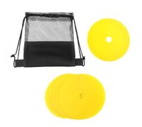 Perfeclan 10 Conos Planos marcadores Antideslizantes con Bolsa de Almacenamiento, Discos Planos, Puntos de Apoyo para fútbol, Agilidad, fútbol, Deportes de, Amarillo