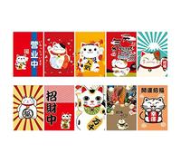 perfeclan 10 Piezas Banderines Japoneses Banderas Publicitarias Guirnaldas Ornamentales Decoración de Poliéster para Comercios Restaurantes Hogar