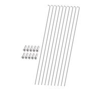 Perfeclan 10 radios de Acero Inoxidable para Bicicleta de 2 mm, Calibre 14, con Tapas para Ruedas de 26", 27,5" y 29", 25.9 Cm X 2 Mm