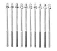 perfeclan 10 varillas de tensión para bombo de repuesto, fácil instalación, tornillos para kit de batería de hierro, piezas de instrumentos musicales, hardware