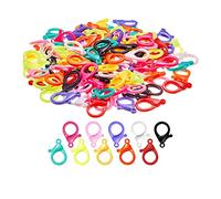 Perfeclan 100 Piezas de Clips de plástico Rico y Cierres de Garra de Langosta de plástico, Ganchos de para Llavero, Cierre de Cadena