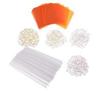 Perfeclan 100 Piezas Flor Portátil Decorativo Rueda Giratoria 3D Juguete para Niños Pinwheel Ensamblable Resistente a Agua Adecuado para, Naranja
