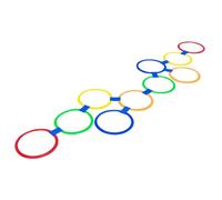 perfeclan 10x anillos de rayuela con conectores juego creativo divertido anillos de círculos de rayuela para juego de salto para niños en el patio trasero, 15