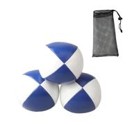 Perfeclan 3 Piezas Pelotas PU Bolas Lanzamiento Mini para Principiantes Adultos y Niños Fácil Agarre y Bolsa Portátil Adecuado para Juegos en el, Azul y Blanco