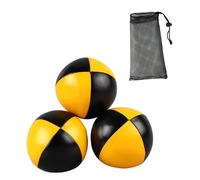 Perfeclan 3 Piezas Pelotas PU Bolas Lanzamiento Mini para Principiantes Adultos y Niños Fácil Agarre y Bolsa Portátil Adecuado para Juegos en el, Amarillo Negro