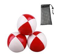 Perfeclan 3 Piezas Pelotas PU Bolas Lanzamiento Mini para Principiantes Adultos y Niños Fácil Agarre y Bolsa Portátil Adecuado para Juegos en el, Rojo Blanco